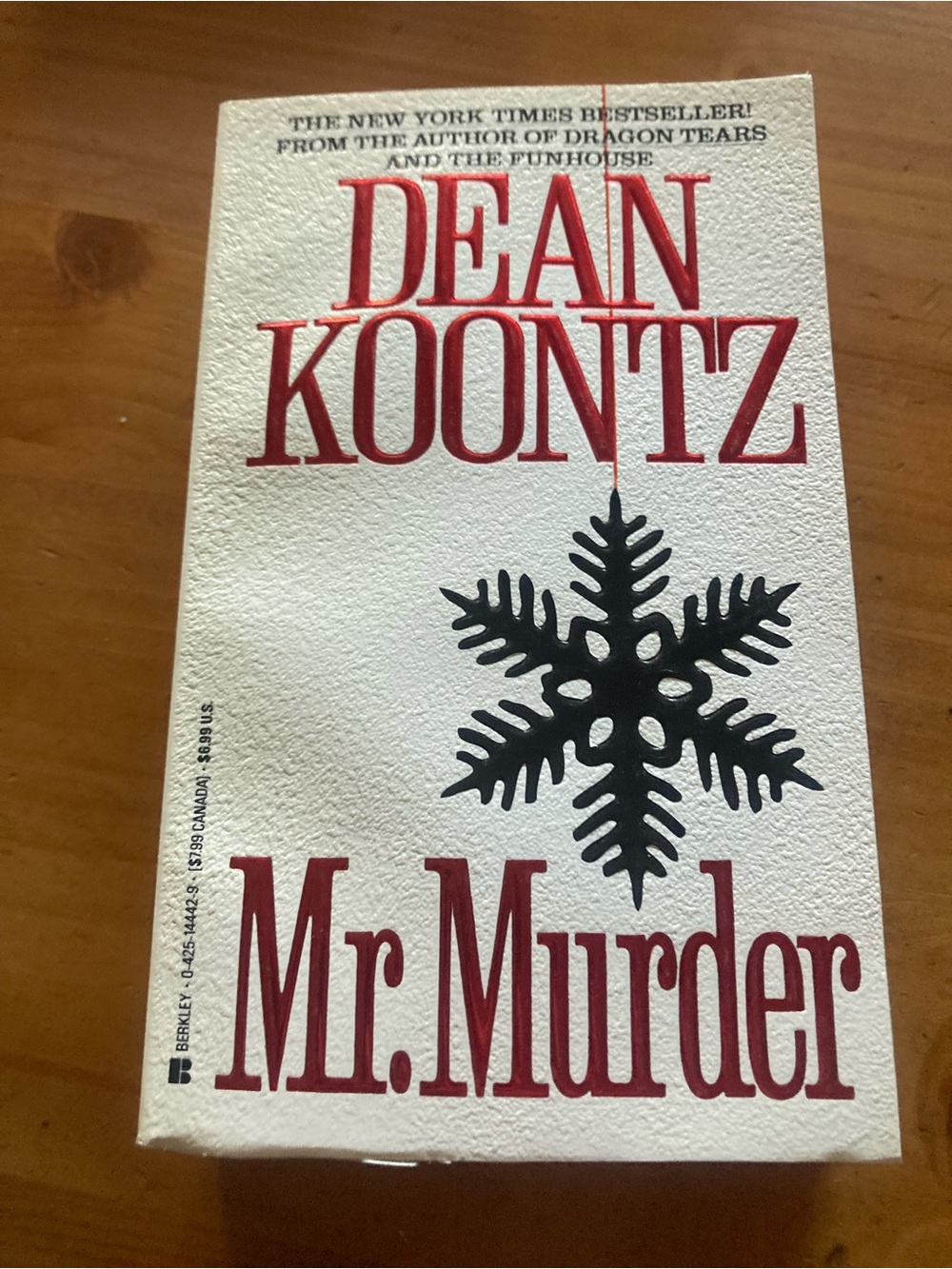 Dean Koontz "Mr. Murder" Paperback - White Cover with Red Text